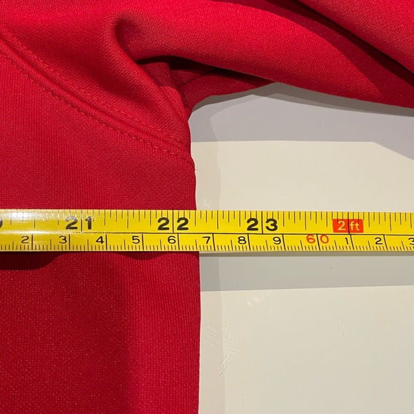 *NEW* Adidas Red Pullover Hoodie with Logo Sleeve - Picture 7 of 7